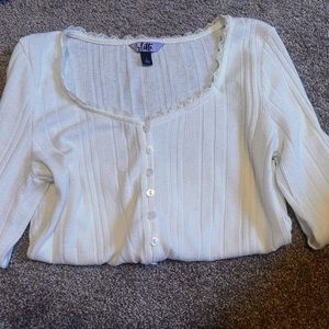 Lace trim button up